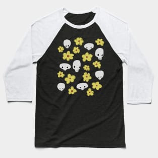 Skulls and flowers Baseball T-Shirt